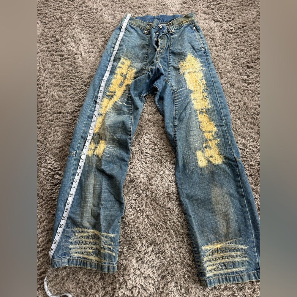 Clink Jeans London , distressed jeans, UK brand, button fly, distressed jeans